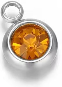 Piedra Naranja - Plateada - Charm