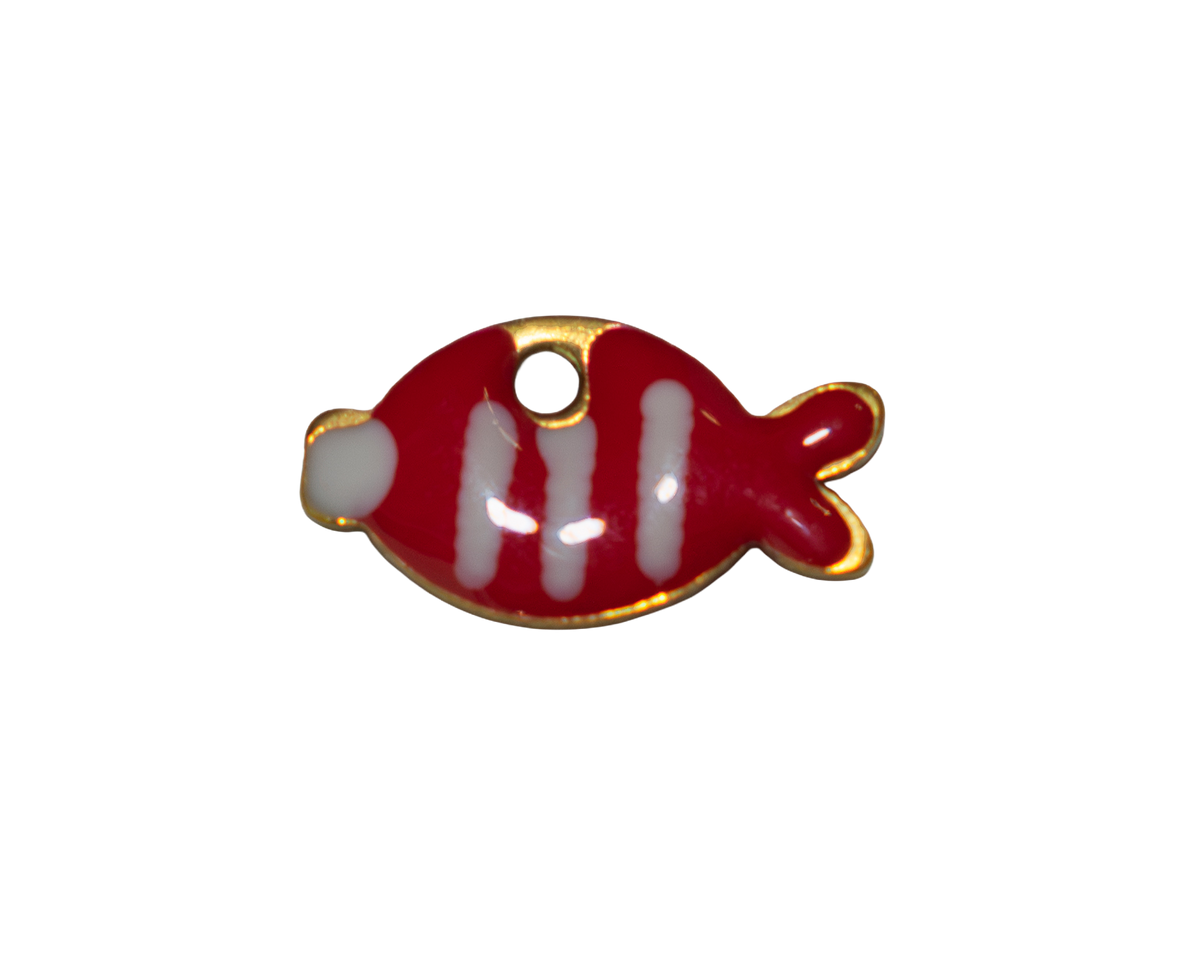 Pez chico rojo con blanco - Charm