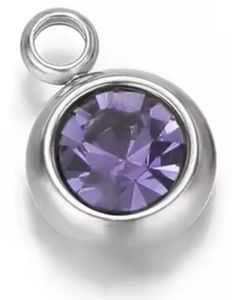 Piedra Morada - Plateada - Charm