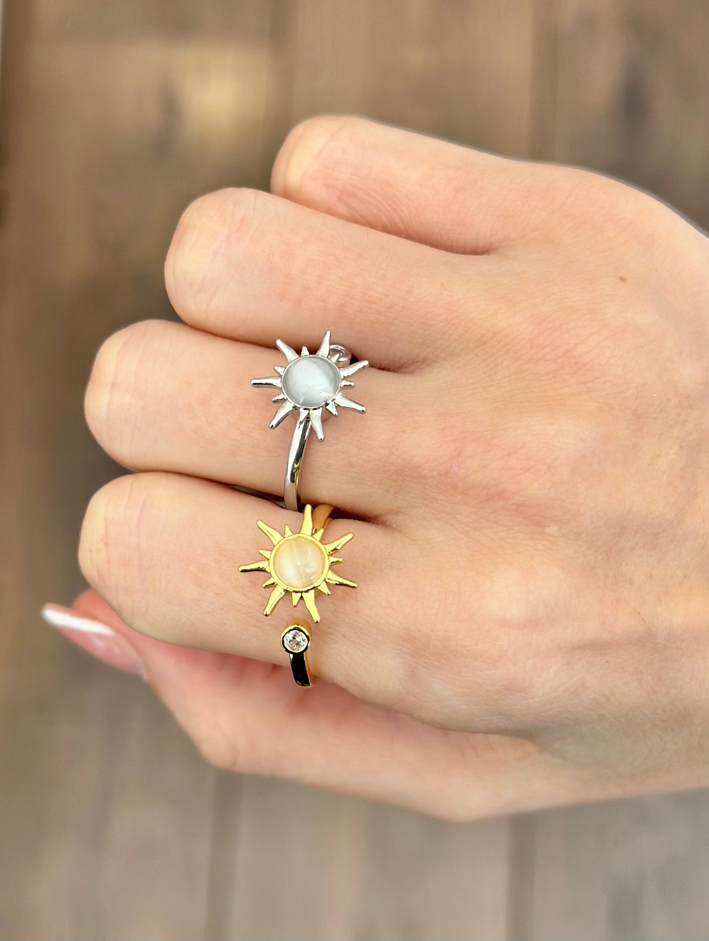 Anillo sol giratorio