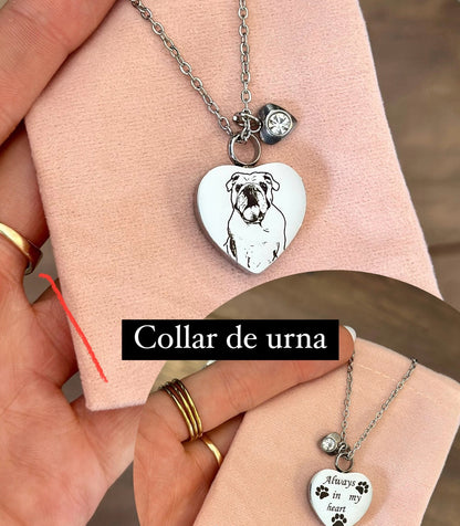PLAQUITA GRANDE URNA DE CORAZÓN (PARA CENIZAS)