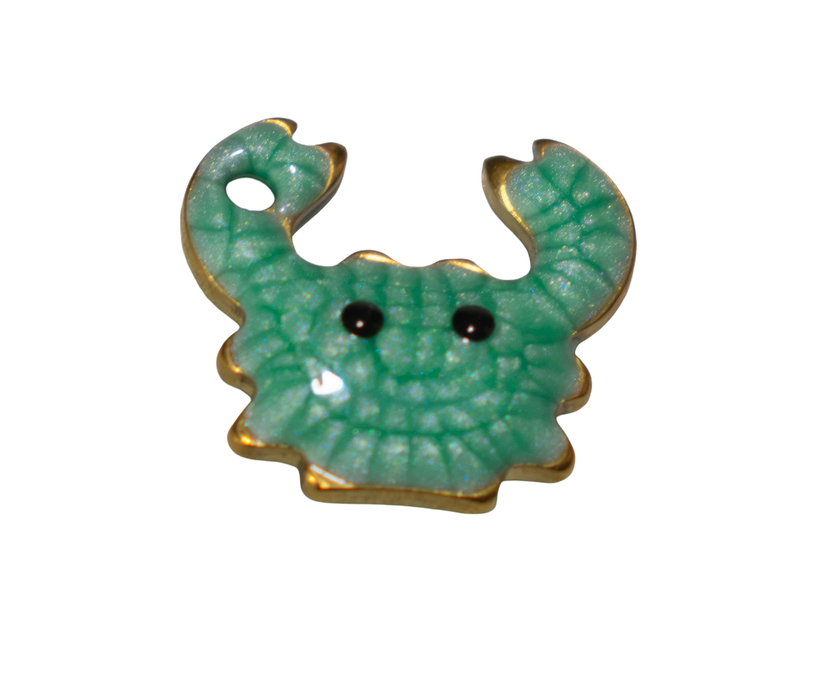 Cangrejo verde con dorado - Charm