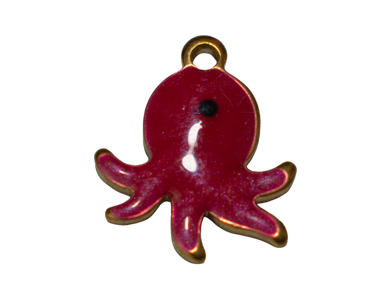 Calamar rojo con dorado - Charm