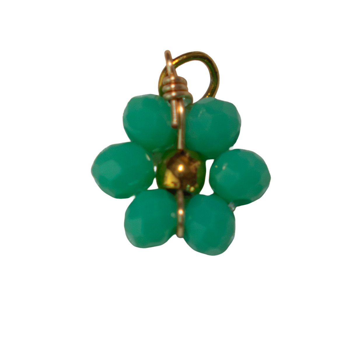 Florecita verde con dorado - Charm