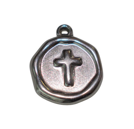 Cruz plateada - Charm