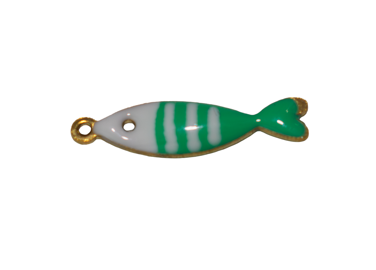 Pez verde con blanco - Charm
