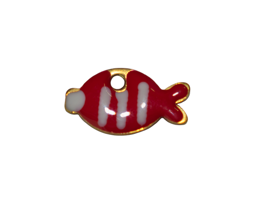 Pez chico rojo con blanco - Charm